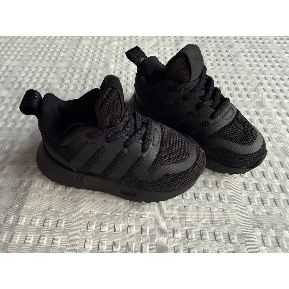 Adidas Originals Multix Toddler Shoes Size 4K Triple Black Sneakers Used